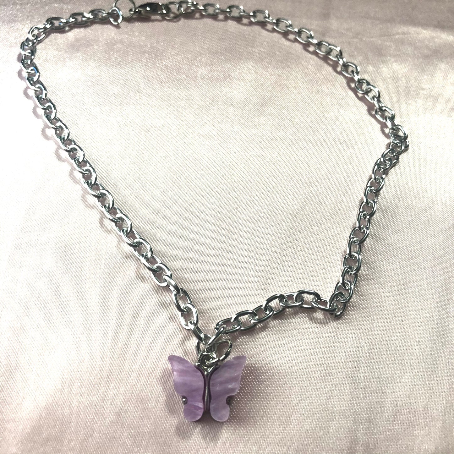 Lilac Purple Butterfly Anklet