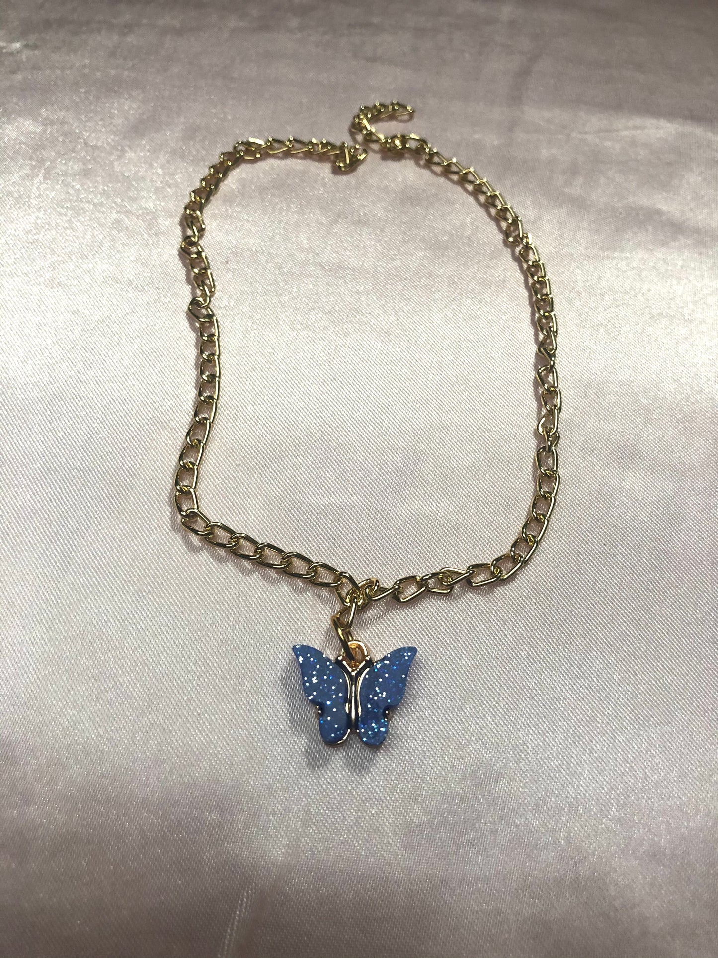 Blue Shimmer Butterfly Anklet